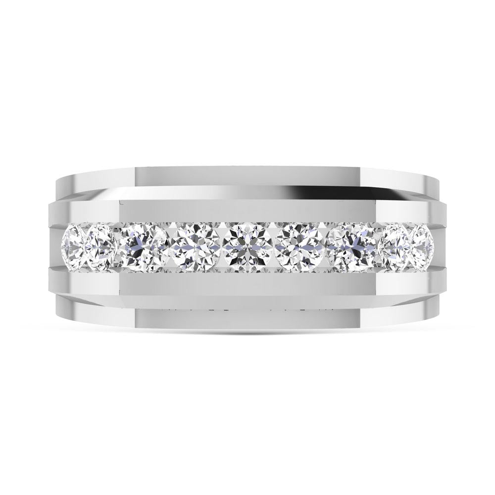 10K White Gold Diamond 1/4 Ct.Tw. Mens Band