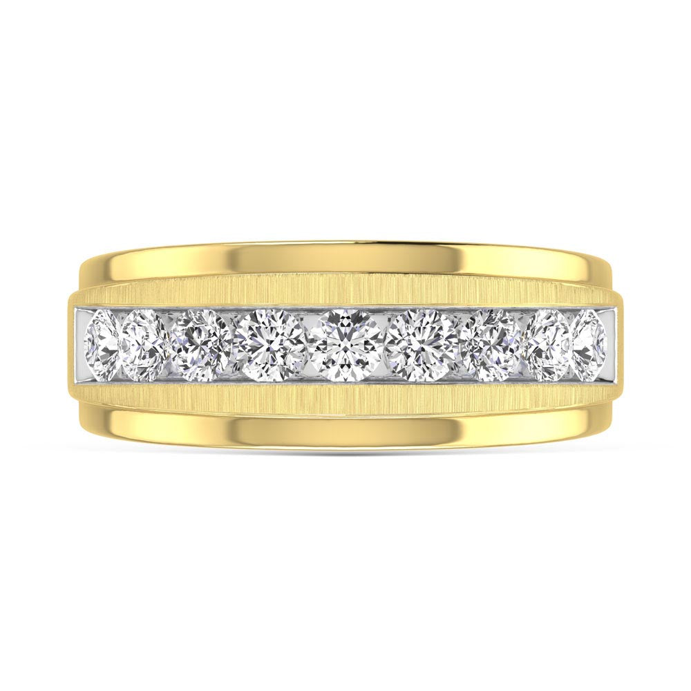 10K Yellow Gold Diamond 1 Ct.Tw. Mens Band