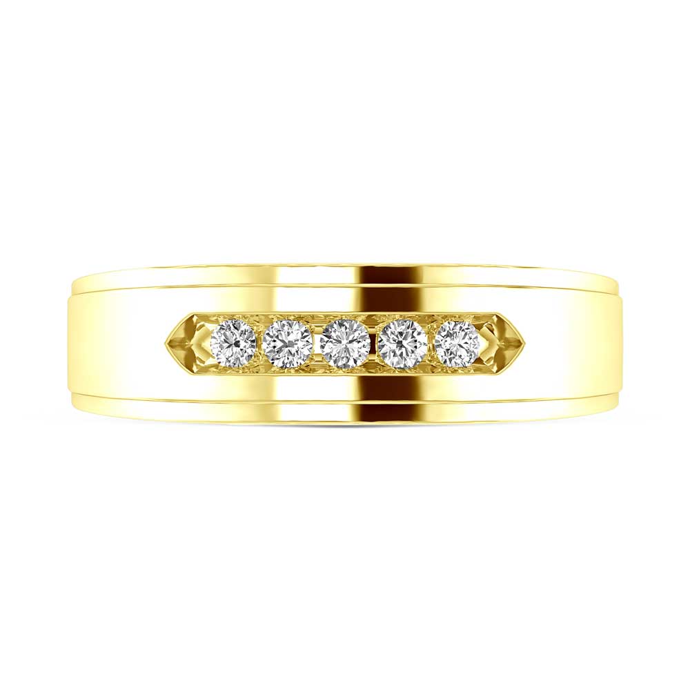 10K Yellow Gold Lab Grown Diamond 1/4 Ct.Tw. Mens Band