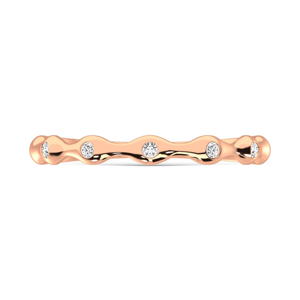 10K Rose Gold Labgrown Diamond 1/20 Ct.Tw. Wedding Band