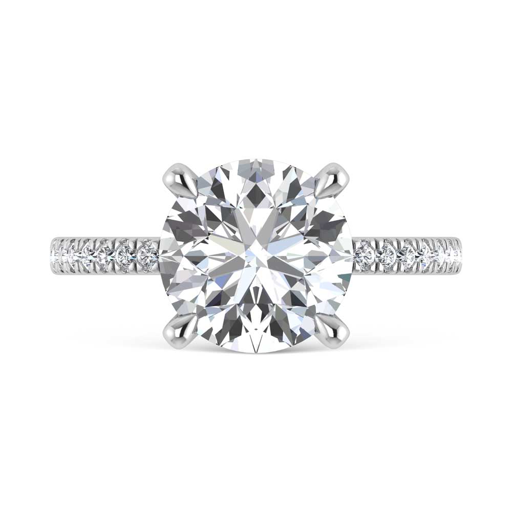 14K White Gold Labgrown Diamond 2 1/3 Ct.Tw. Round Shape Engagement Ring