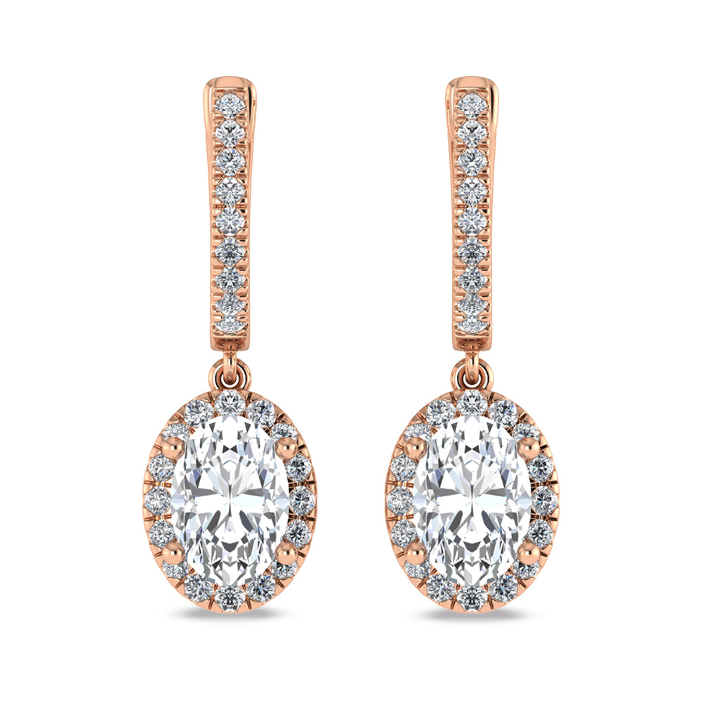 14K Rose Gold Labgrown Diamond 2 1/3 Ct.Tw. Dangler Earrings