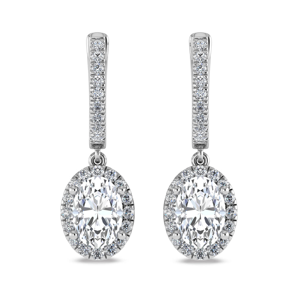 14K White Gold Labgrown Diamond 2 1/3 Ct.Tw. Dangler Earrings