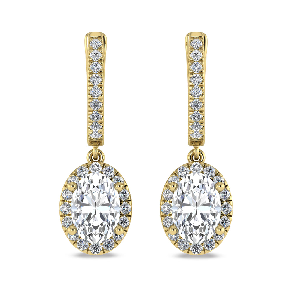 14K Yellow Gold Labgrown Diamond 2 1/3 Ct.Tw. Dangler Earrings