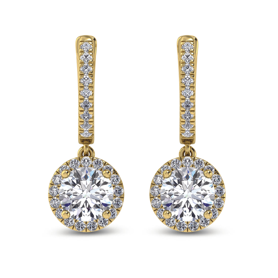 14K White Gold Labgrown Diamond 2 1/2 Ct.Tw. Dangler Earrings