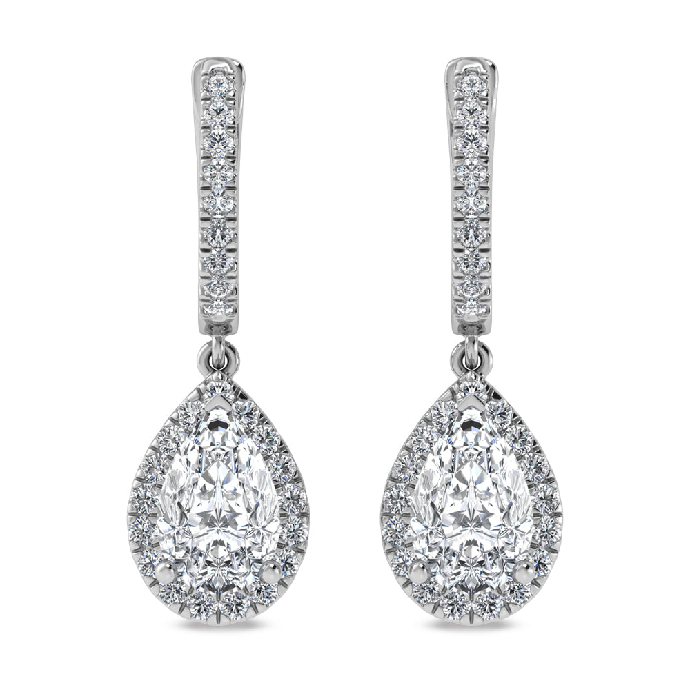 14K White Gold Labgrown Diamond 2 1/2 Ct.Tw. Dangler Earrings