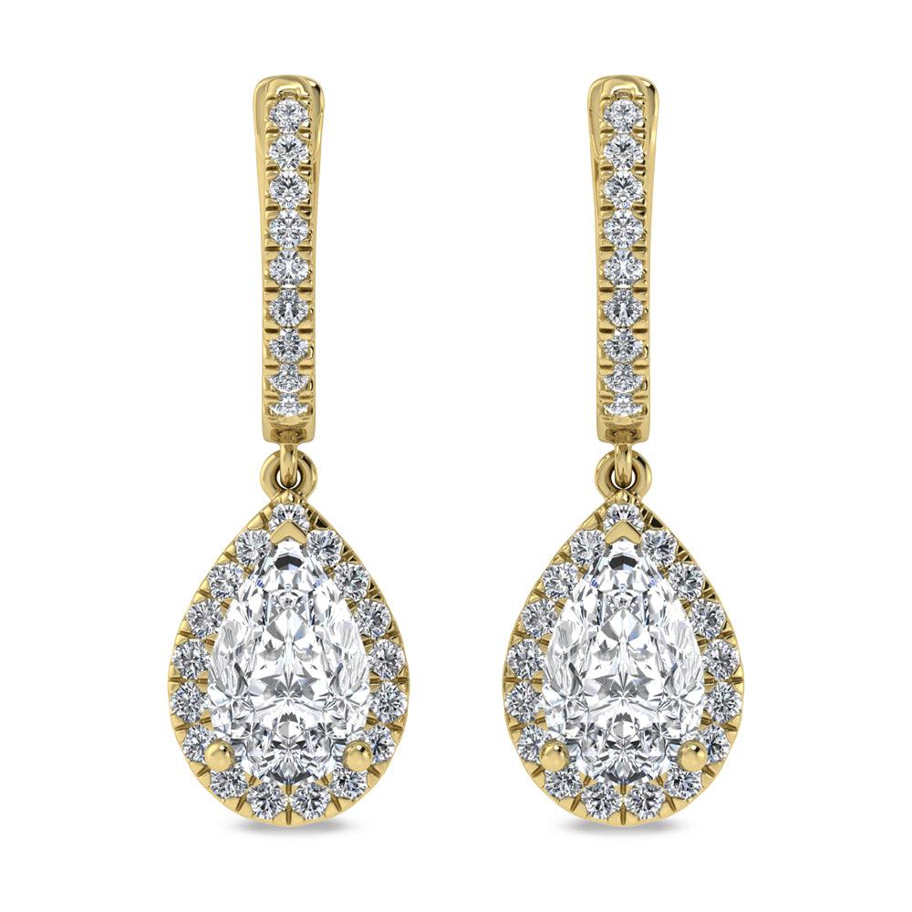 14K Yellow Gold Labgrown Diamond 2 1/2 Ct.Tw. Dangler Earrings