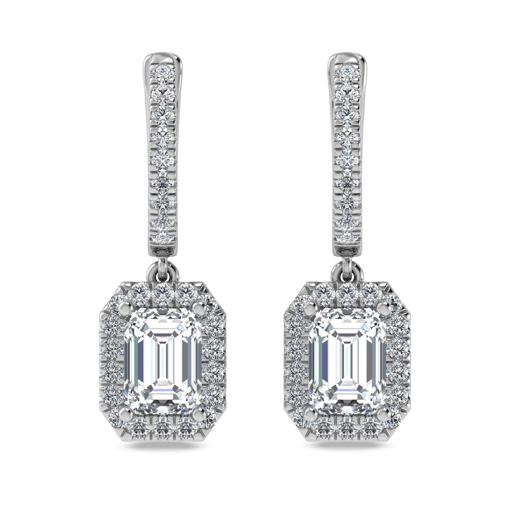 14K White Gold Labgrown Diamond 2 1/2 Ct.Tw. Dangler Earrings