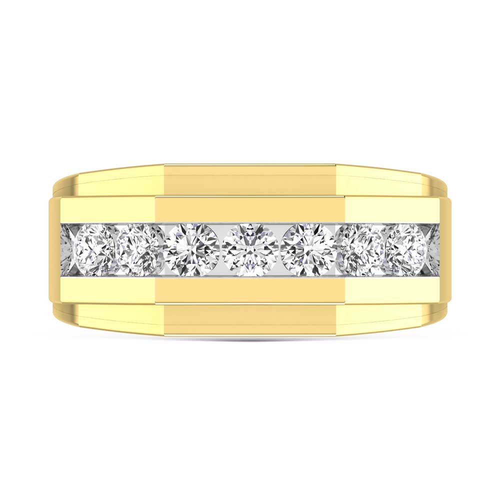 10K Yellow Gold Lab Grown Diamond 2 1/10 Ct.Tw. Mens Band