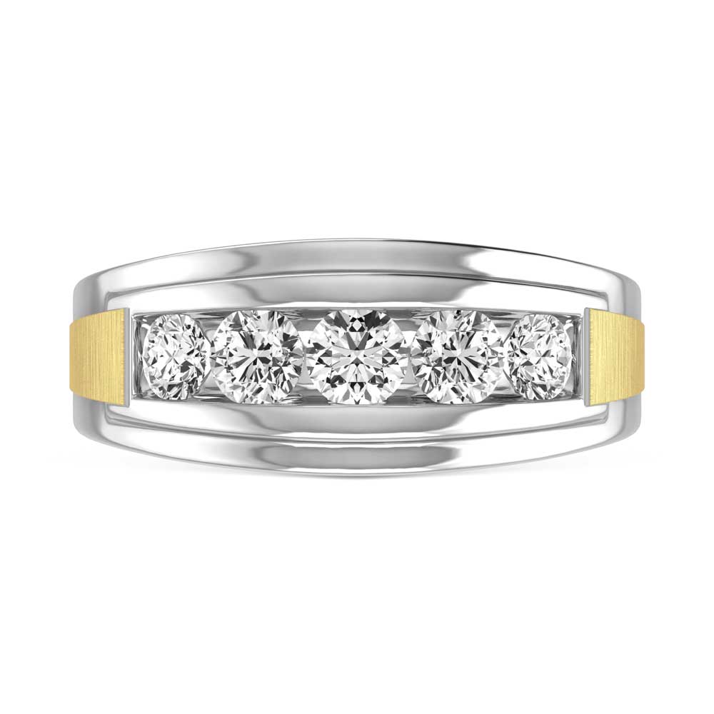 14K White Gold  2 Ct.Tw. Lab Grown Diamond Channel Set Mens Ring