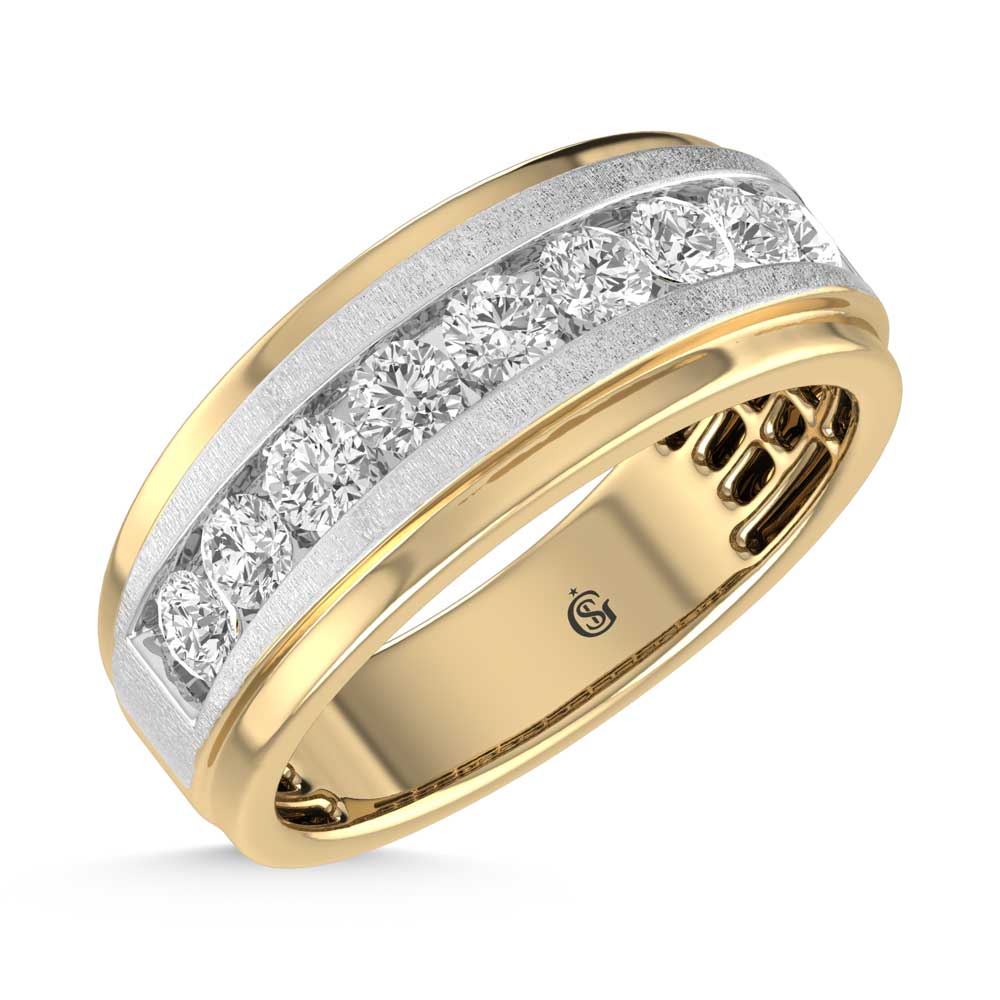 14K Yellow Gold Lab Grown Diamond 1 3/4 Ct.Tw. Mens Ring