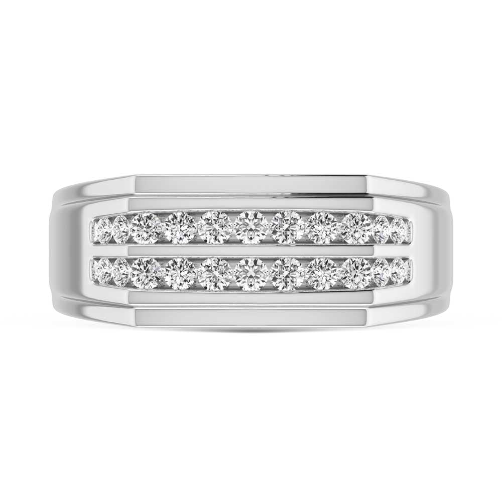 14K White Gold Lab Grown Diamond 2 Ct.Tw. Mens Ring