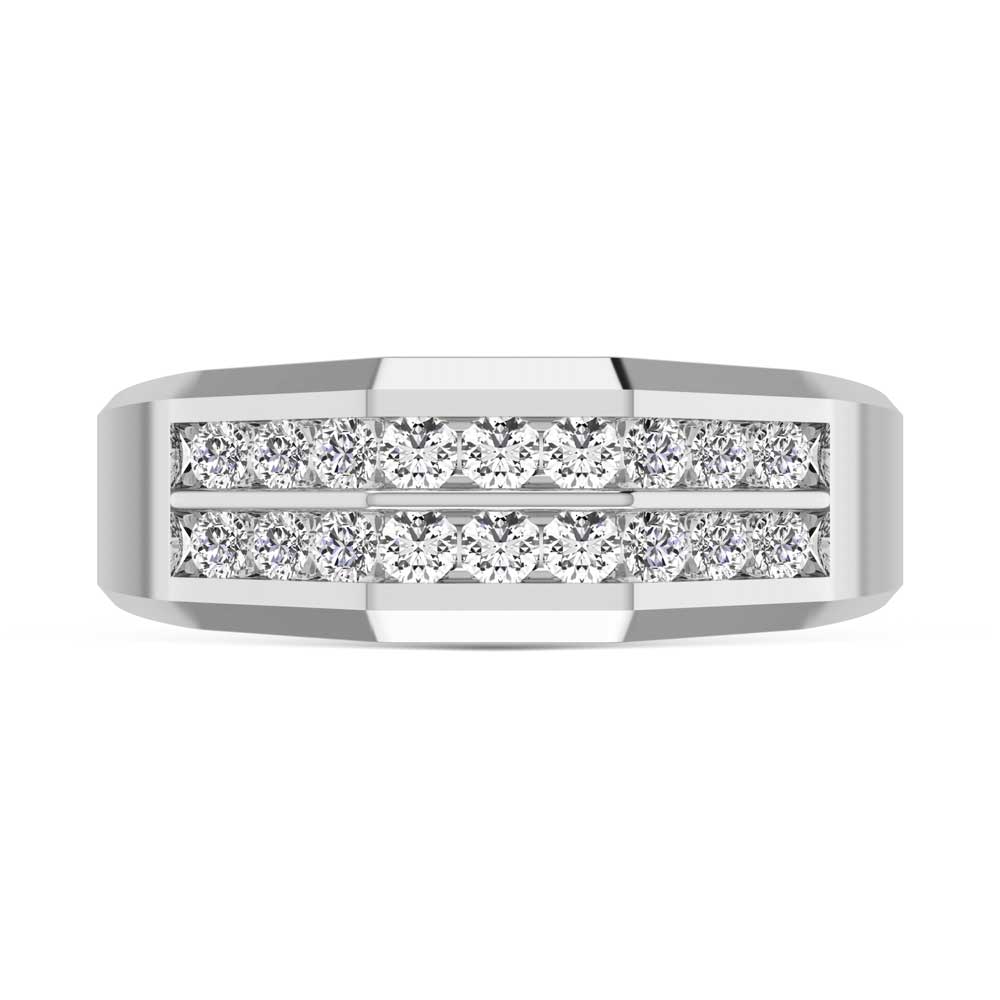 10K White Gold Lab Grown Diamond 1 Ct.Tw. Mens Band