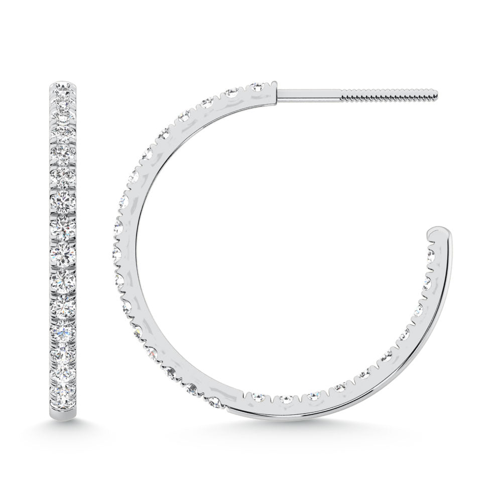 14K White Gold Labgrown Diamond 1 Ct.Tw. Hoop Earrings