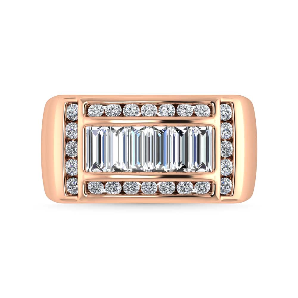 14K Rose Gold Lab Grown Diamond 2 1/6 Ct.Tw. Mens Ring