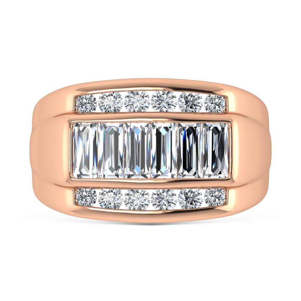 14K Rose Gold Lab Grown Diamond 1 7/8 Ct.Tw. Mens Ring