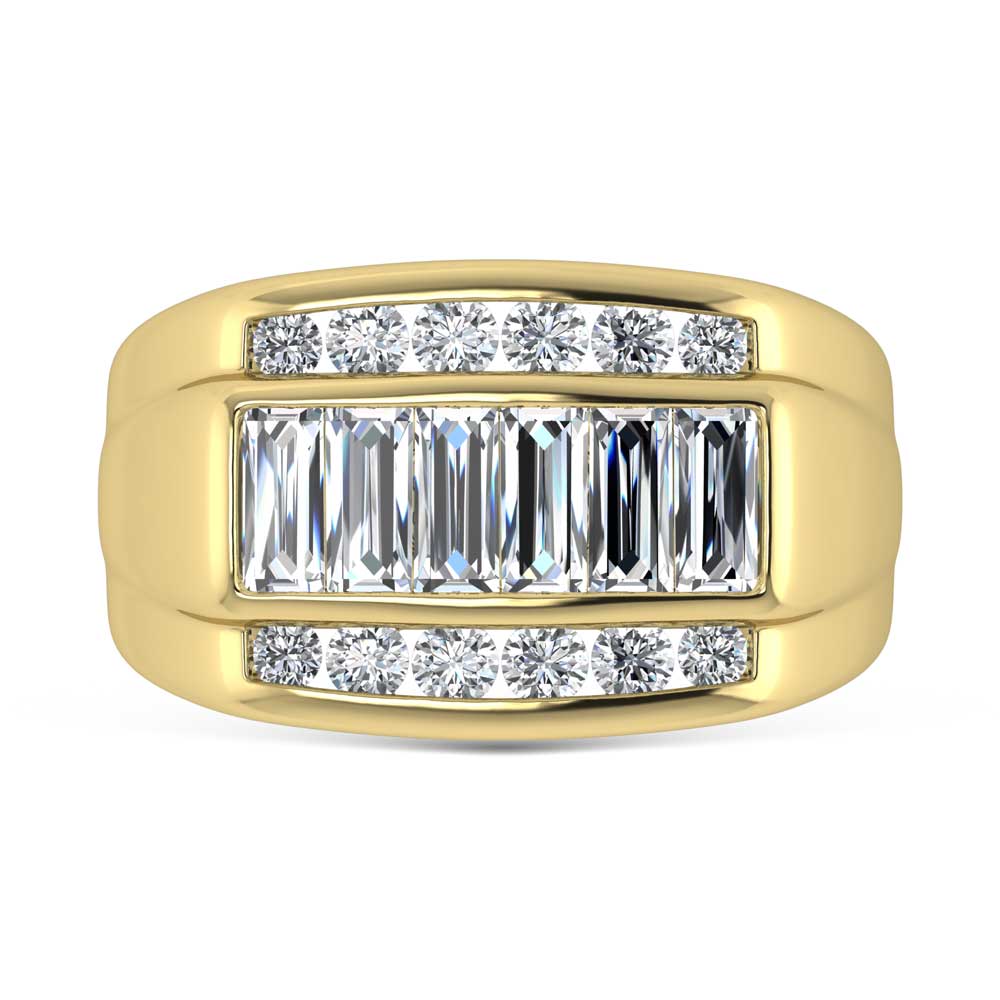 14K Yellow Gold Lab Grown Diamond 1 7/8 Ct.Tw. Mens Ring