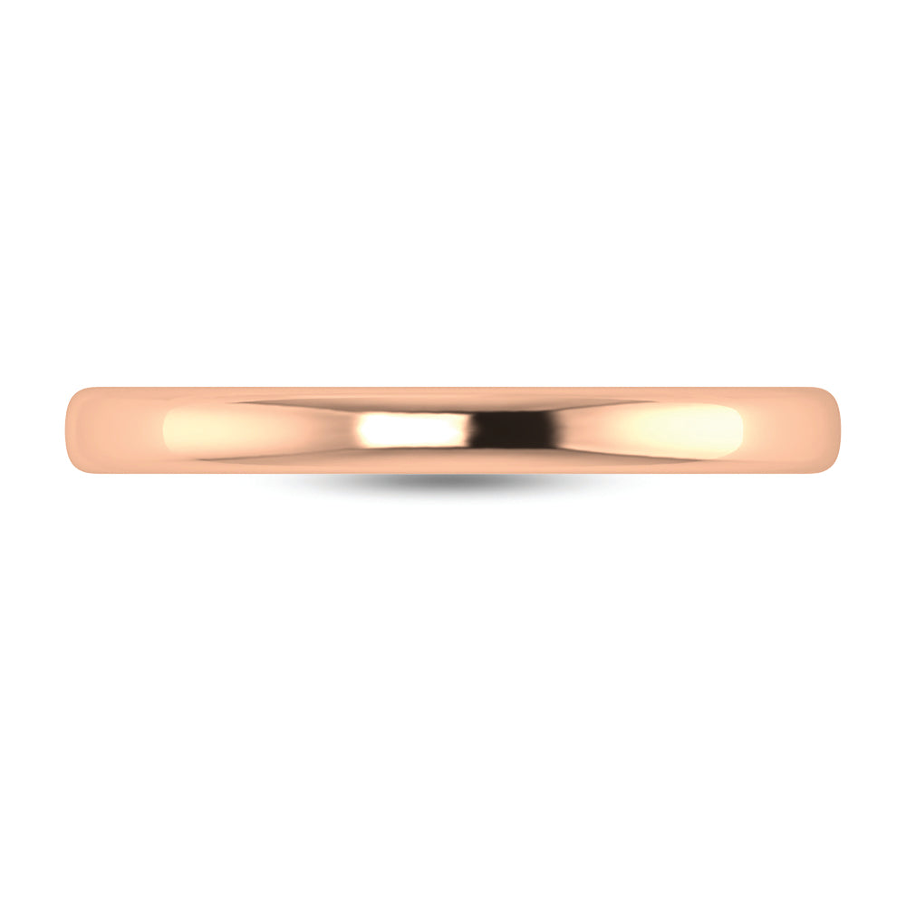 14K Rose Gold Lab Grown Plain Wedding Band