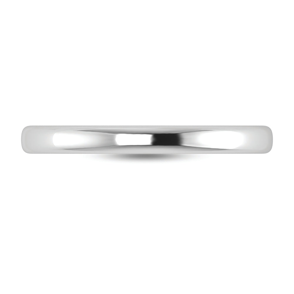 14K White Gold Lab Grown Plain Wedding Band