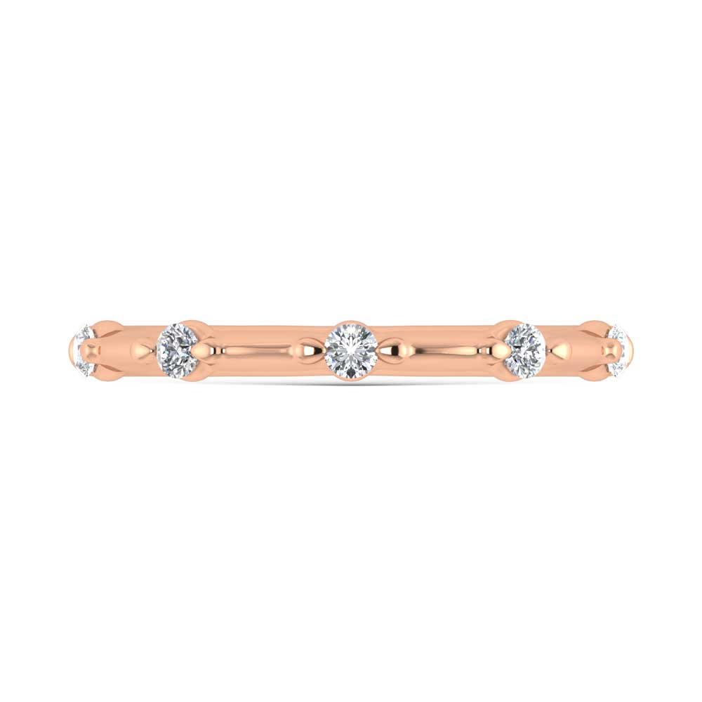 14K Rose Gold Lab Grown Diamond 1/6 Ct.Tw. Wedding Band