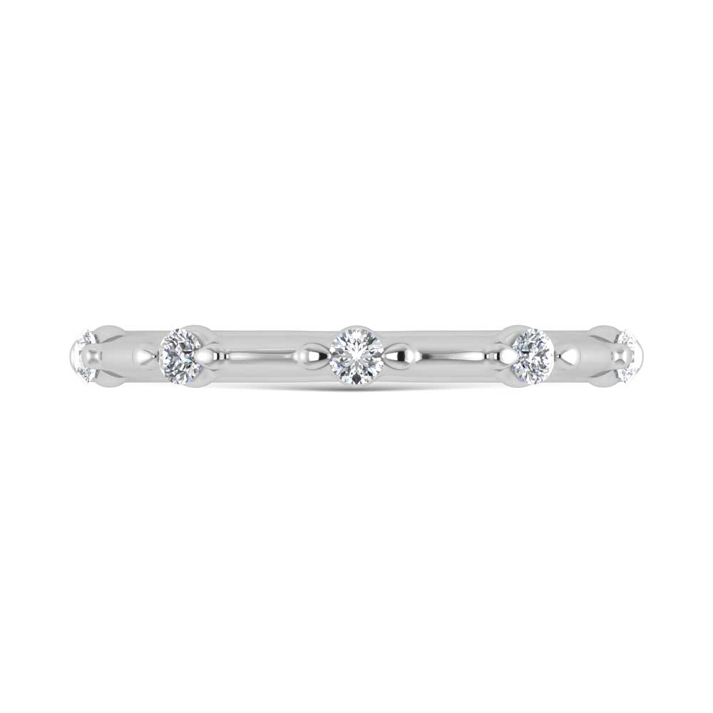 14K White Gold Lab Grown Diamond 1/6 Ct.Tw. Wedding Band