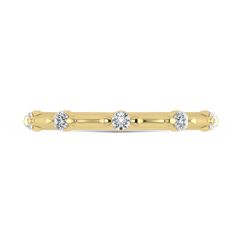 14K Yellow Gold Lab Grown Diamond 1/6 Ct.Tw. Wedding Band