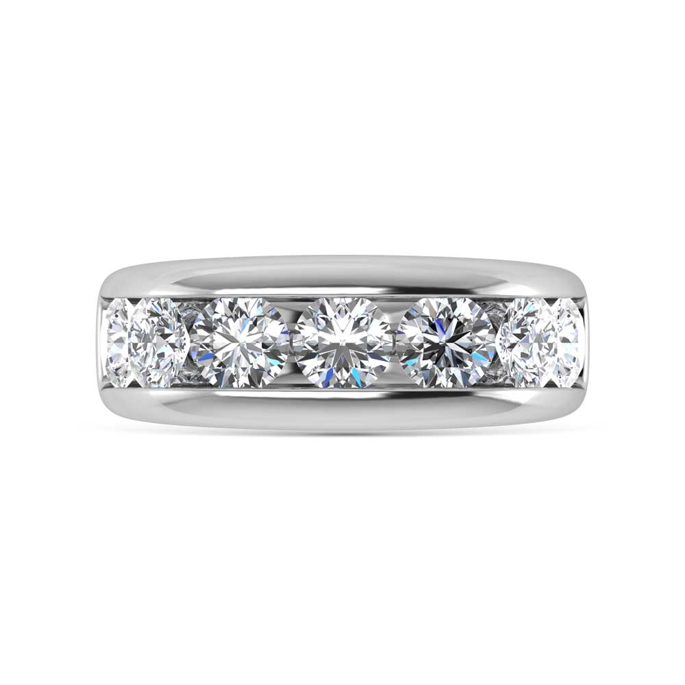 14K White Gold Lab Grown Diamond 3 1/2 Ct.Tw. Mens Ring