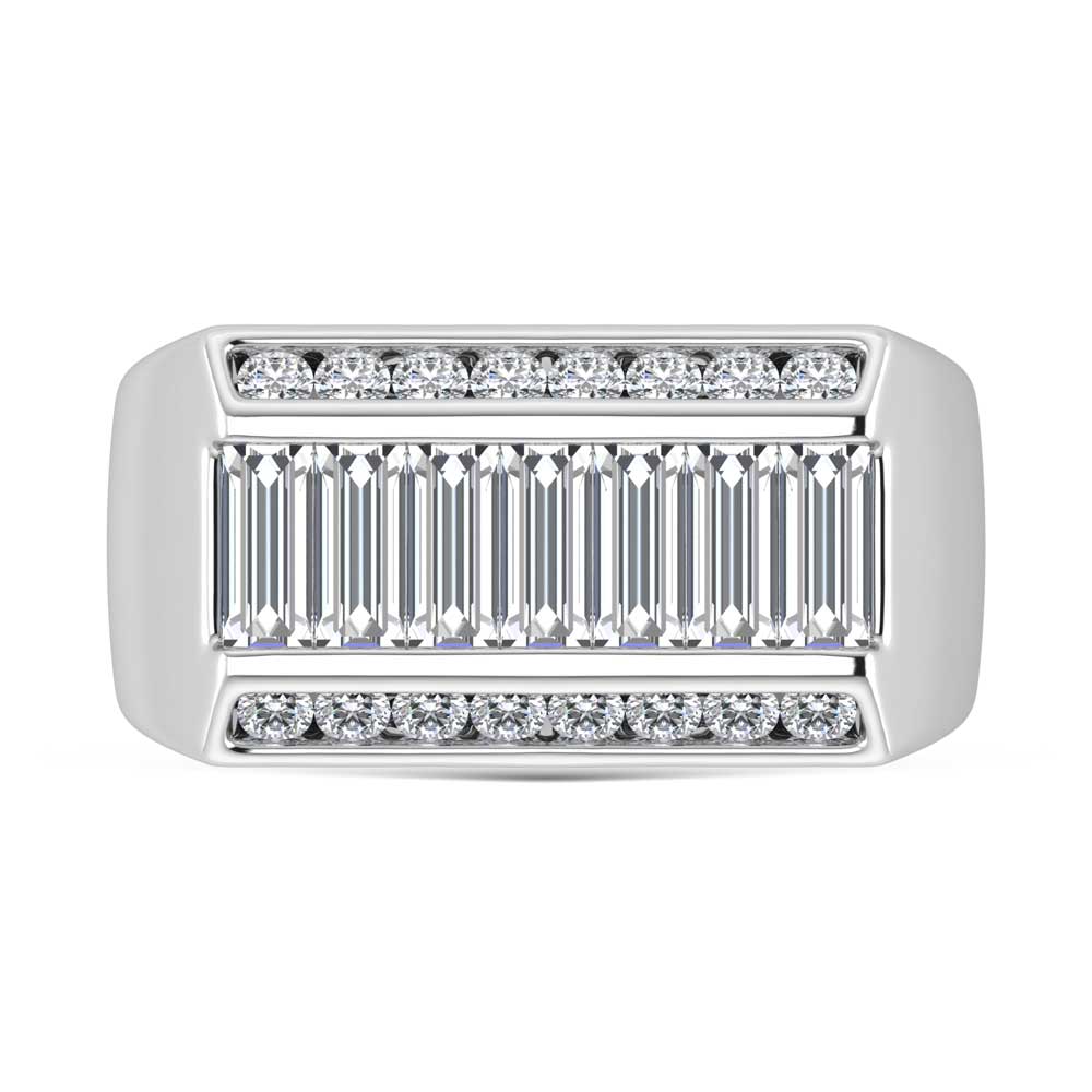 14K White Gold Lab Grown Diamond 2 Ct.Tw. Mens Ring