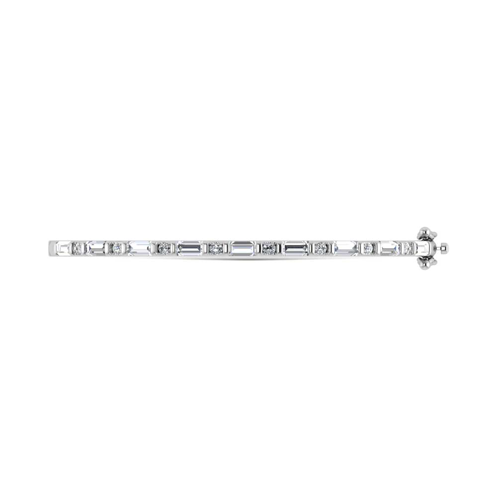 14K White Gold Lab Grown Diamond 2 Ct.Tw. Cuff Bangle