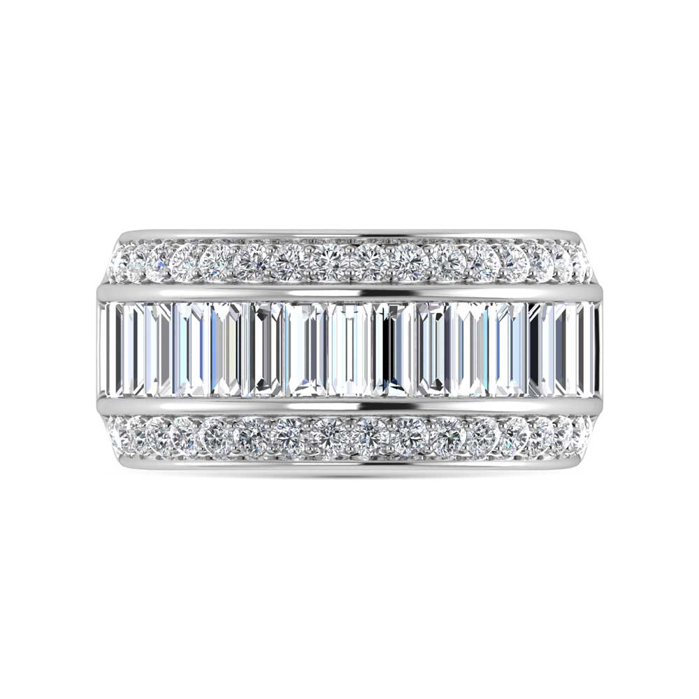 14K White Gold Lab Grown Diamond 3 Ct.Tw. Slim Baguette Band