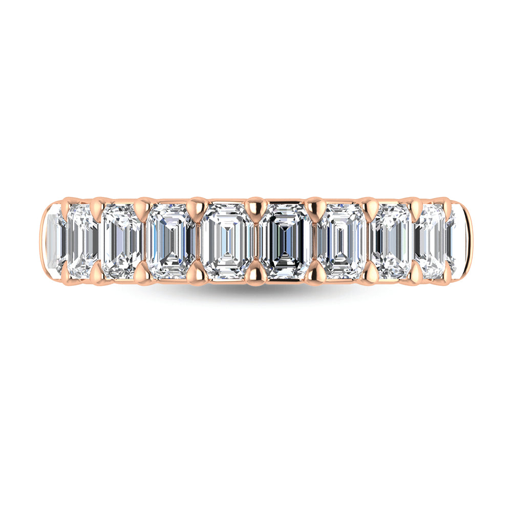 14K Rose Gold Lab Grown Diamond 2 Ct.Tw. Labgrown Emerald Band