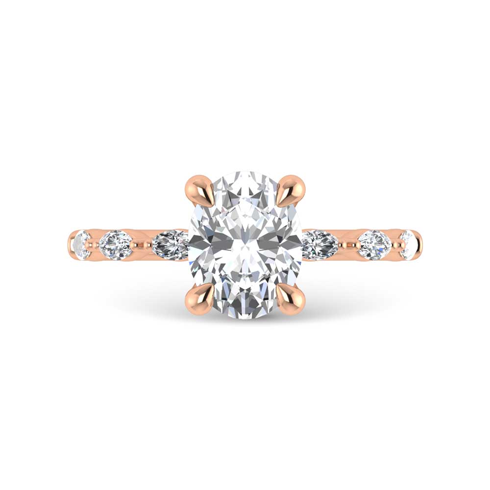 14K Rose Gold Lab Grown Diamond 2 1/4 Ct.Tw. Engagement Ring