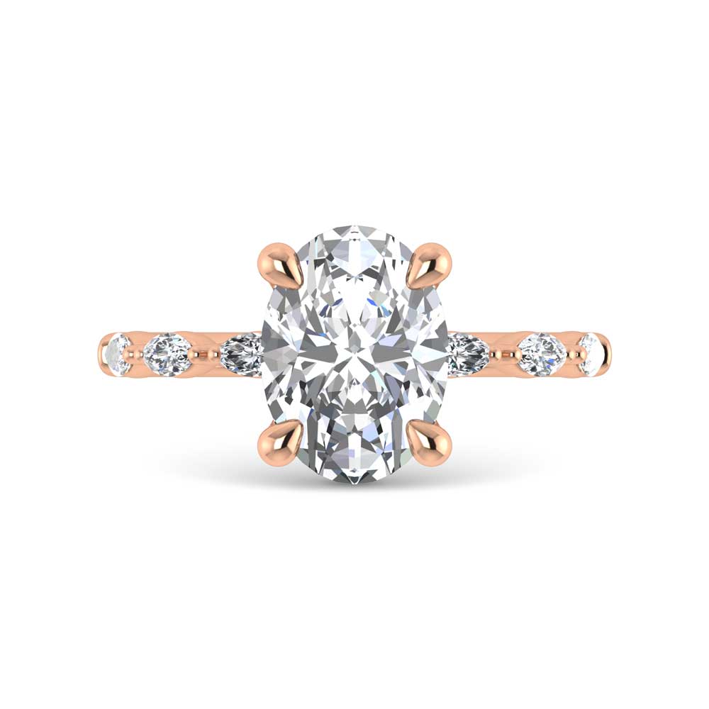 14K Rose Gold Lab Grown Diamond 3 1/4 Ct.Tw. Engagement Ring