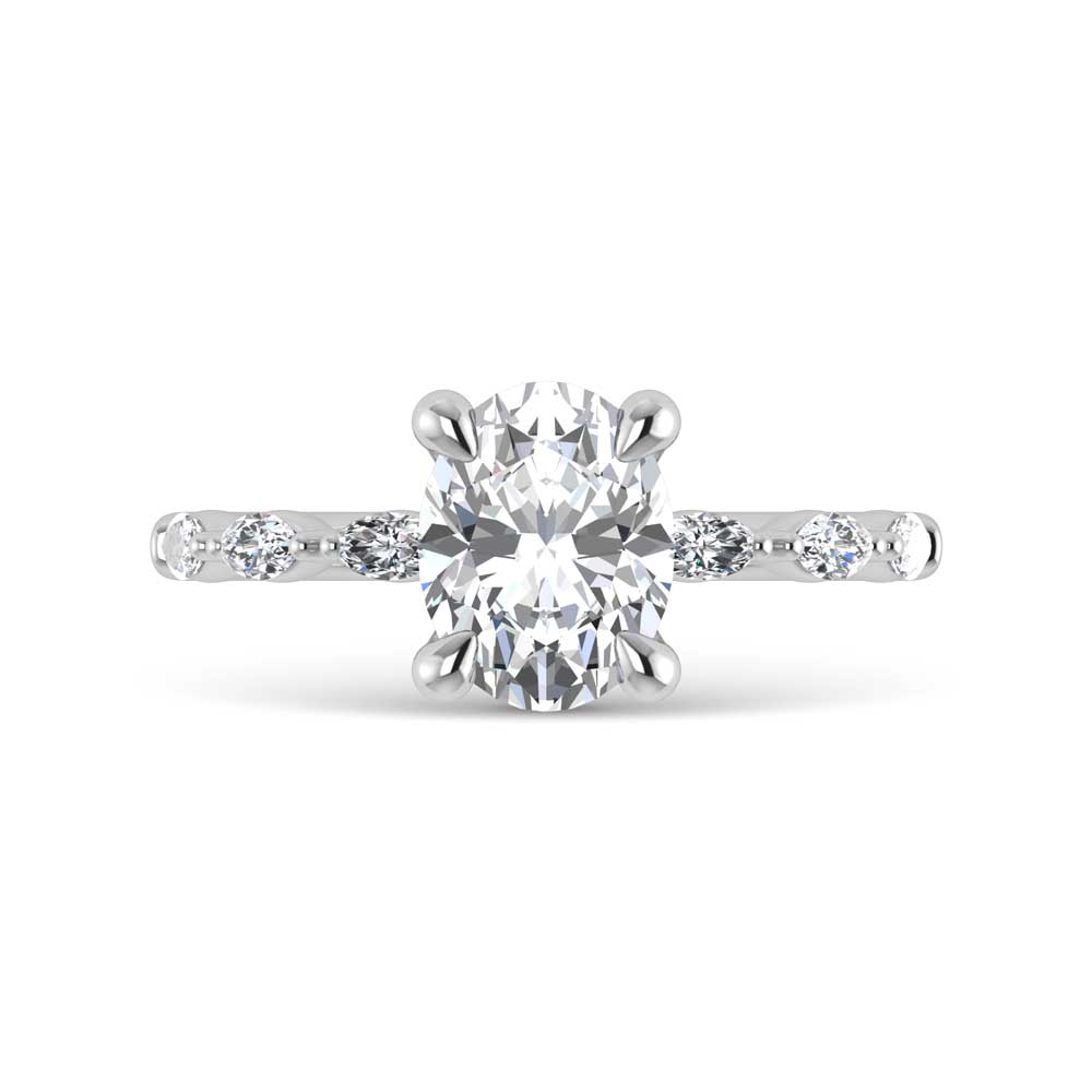 14K White Gold Lab Grown Diamond 2 1/4 Ct.Tw. Engagement Ring