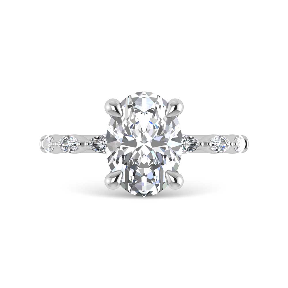 14K White Gold Lab Grown Diamond 3 1/4 Ct.Tw. Engagement Ring