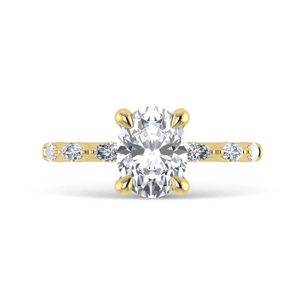 14K Yellow Gold Lab Grown Diamond 2 1/4 Ct.Tw. Engagement Ring