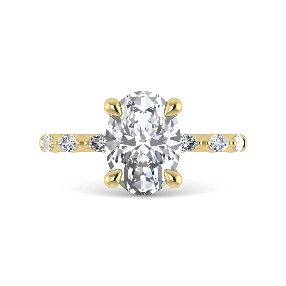 14K Yellow Gold Lab Grown Diamond 3 1/4 Ct.Tw. Engagement Ring