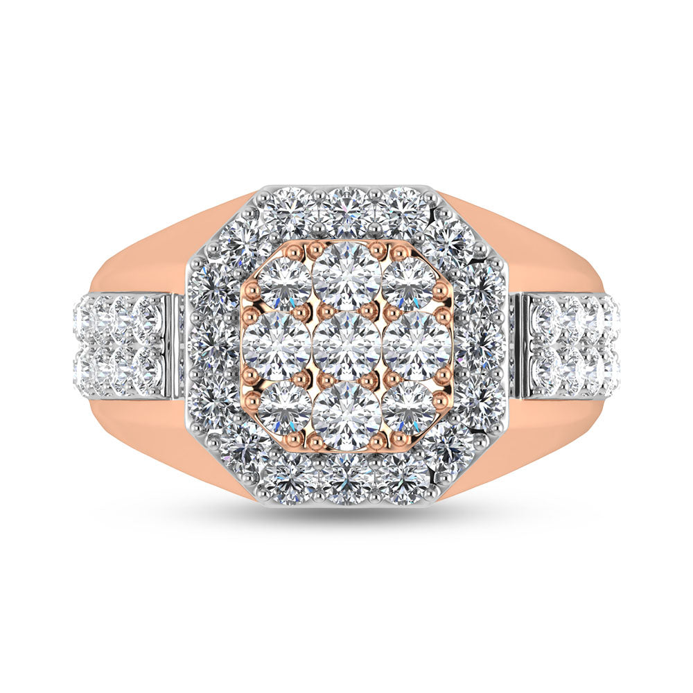 14K Rose Gold Lab Grown Diamond 2 1/2 Ct.Tw. Mens Ring