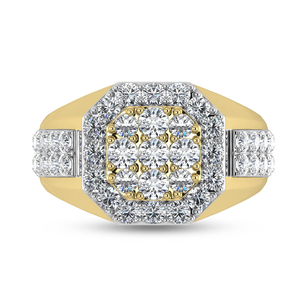 14K Yellow Gold Lab Grown Diamond 2 1/2 Ct.Tw. Mens Ring