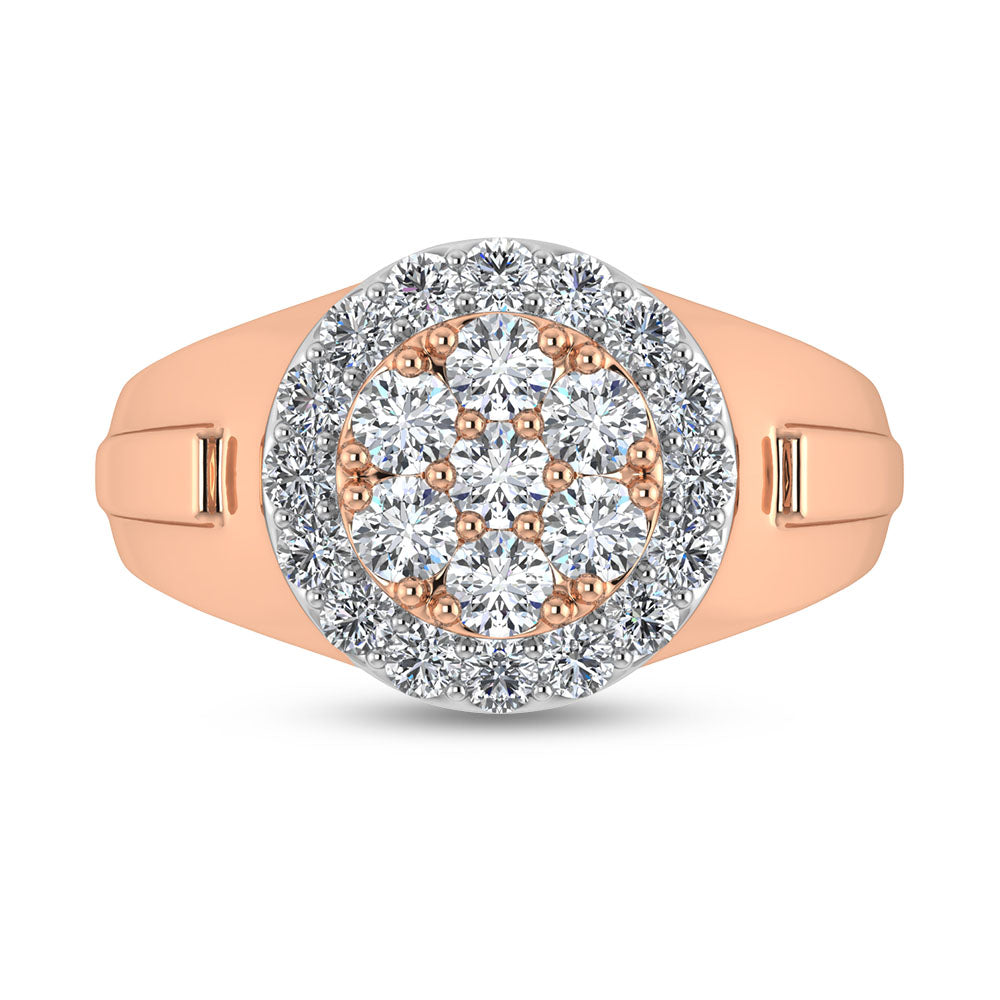 14K Rose Gold Lab Grown Diamond 1 1/2 Ct.Tw. Mens Ring