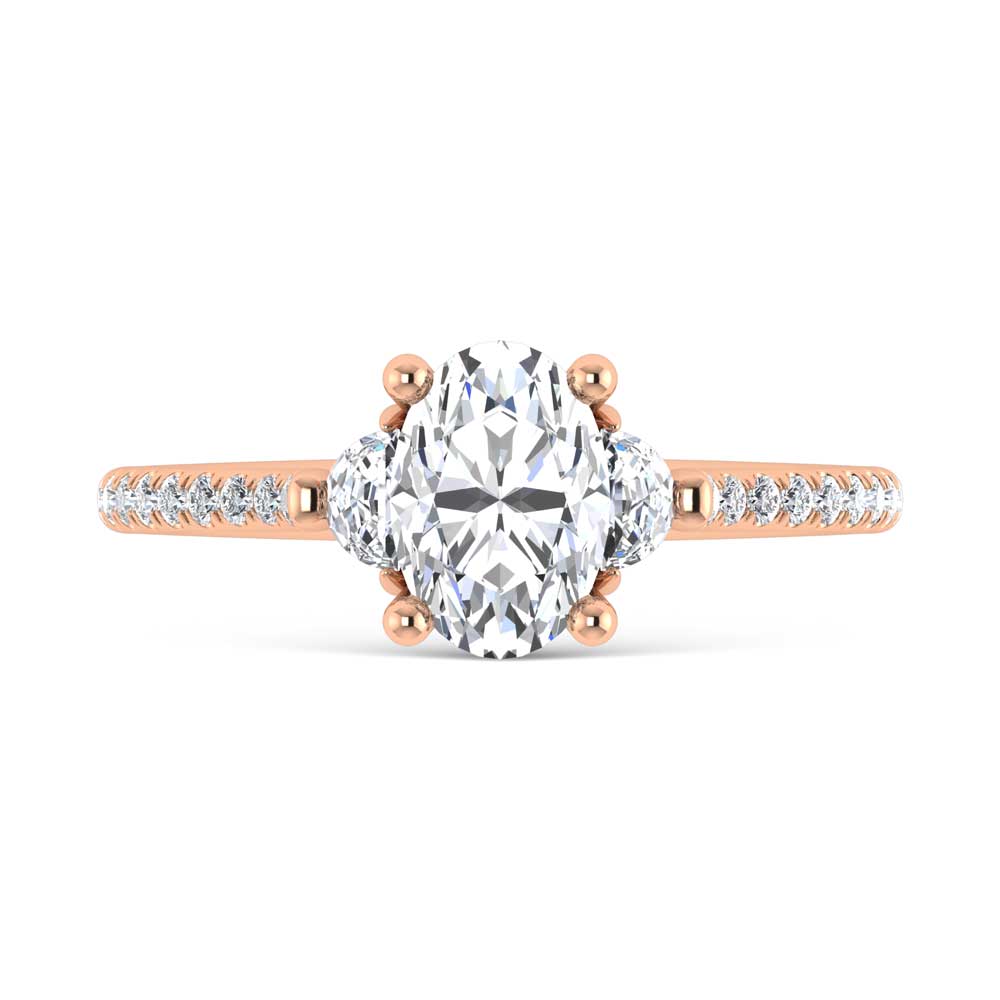 14K Rose Gold Lab Grown Diamond 1 1/4 Ct.Tw. Engagement Ring