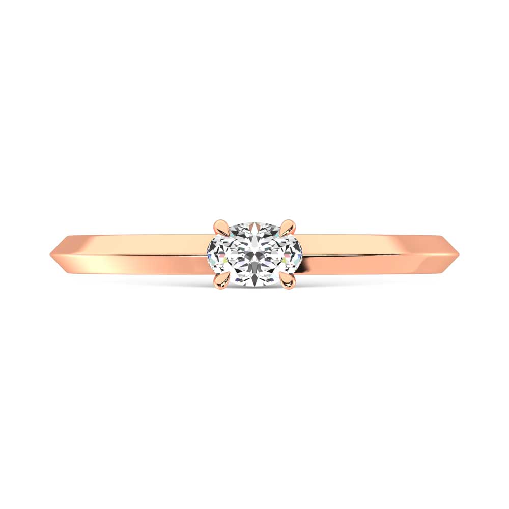 14K Rose Gold Lab Grown Diamond 1/5 Ct.Tw. Oval Shape Promise Ring