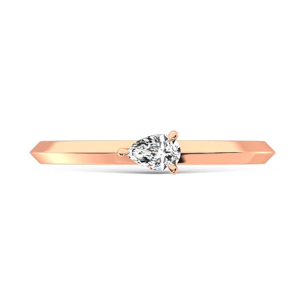 14K Rose Gold Lab Grown Diamond 1/5 Ct.Tw. Pear Shape Promise Ring