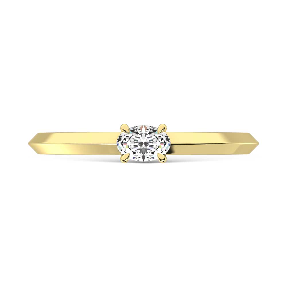 14K Yellow Gold Lab Grown Diamond 1/5 Ct.Tw. Oval Shape Promise Ring