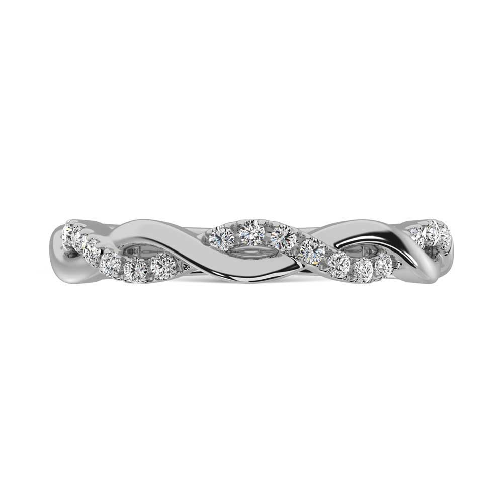 14K White Gold Lab Grown Diamond 1/20 Ct.Tw. Stackable Band