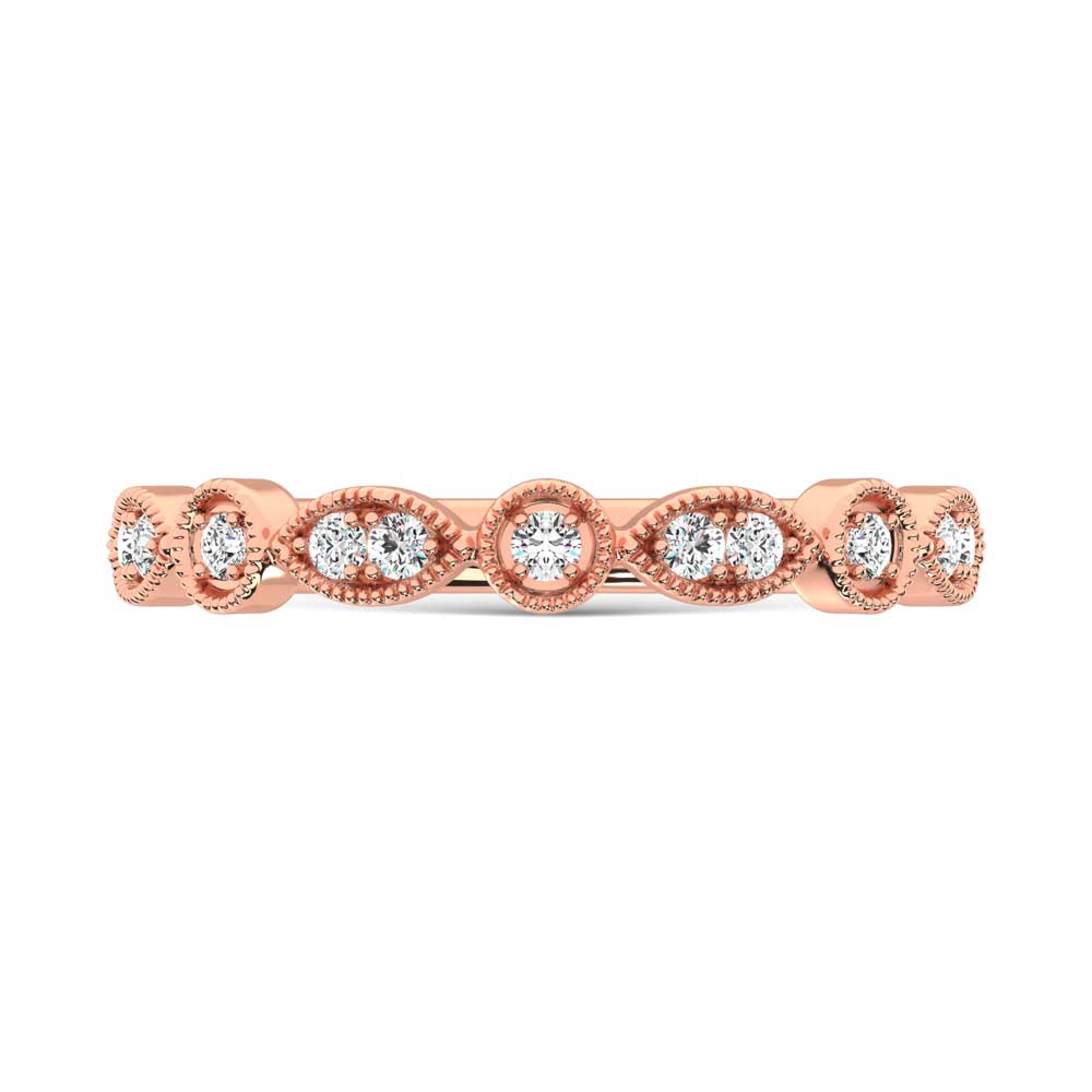 14K Rose Gold Lab Grown Diamond 1/8 Ct.Tw. Stackable Band