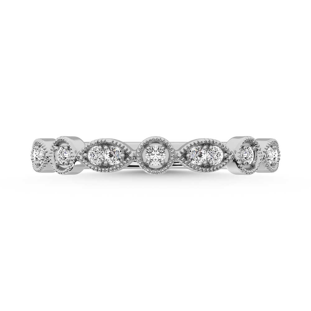 14K White Gold Lab Grown Diamond 1/8 Ct.Tw. Stackable Band