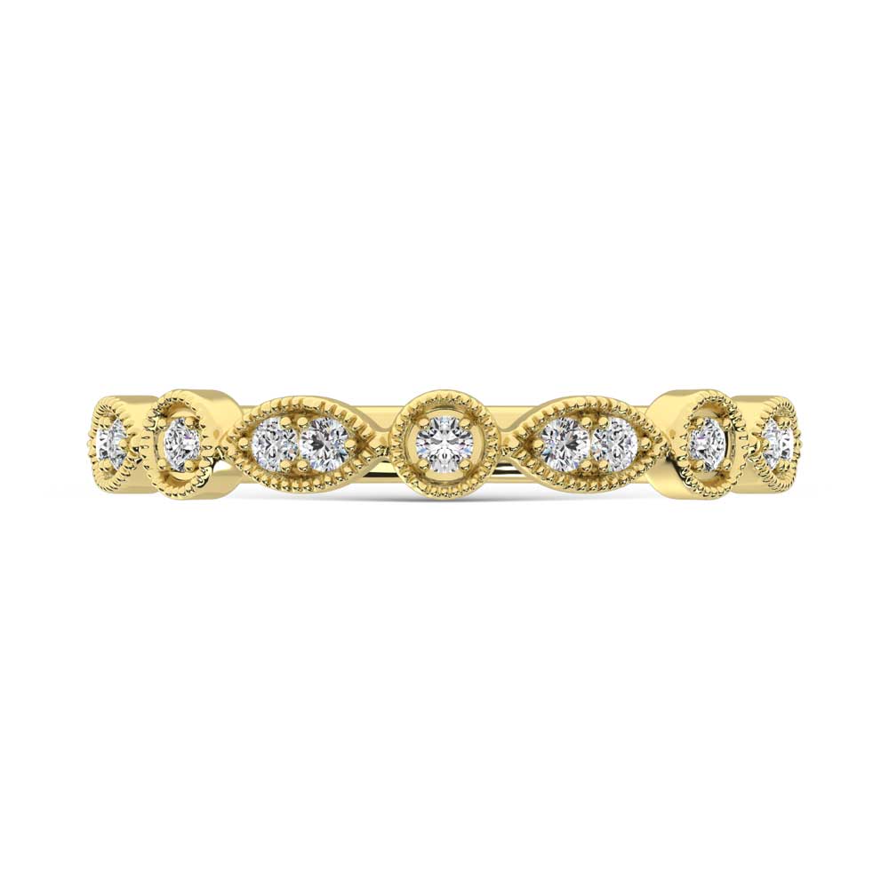 14K Yellow Gold Lab Grown Diamond 1/8 Ct.Tw. Stackable Band