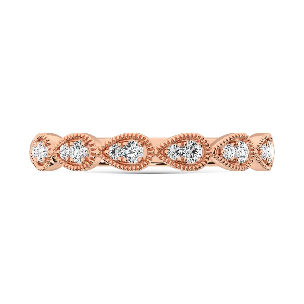 14K Rose Gold Lab Grown Diamond 1/8 Ct.Tw. Stackable Band