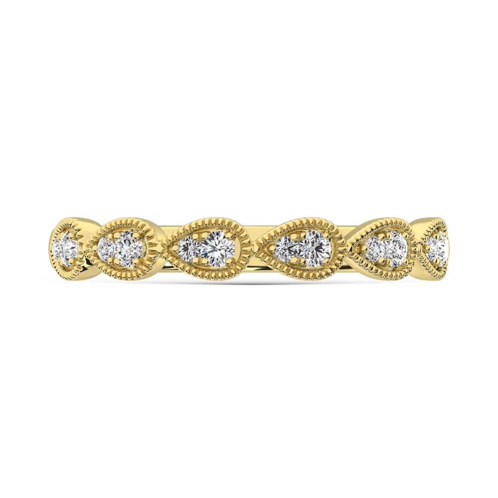 14K Yellow Gold Lab Grown Diamond 1/8 Ct.Tw. Stackable Band